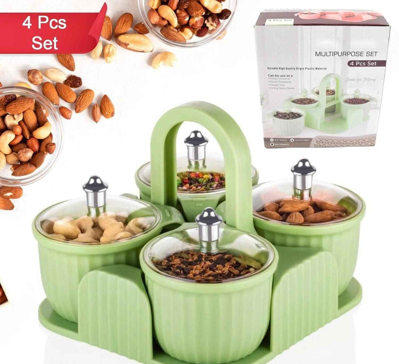 Multipurpose 4 pcs Storage Jar with Tray - Shopandsave