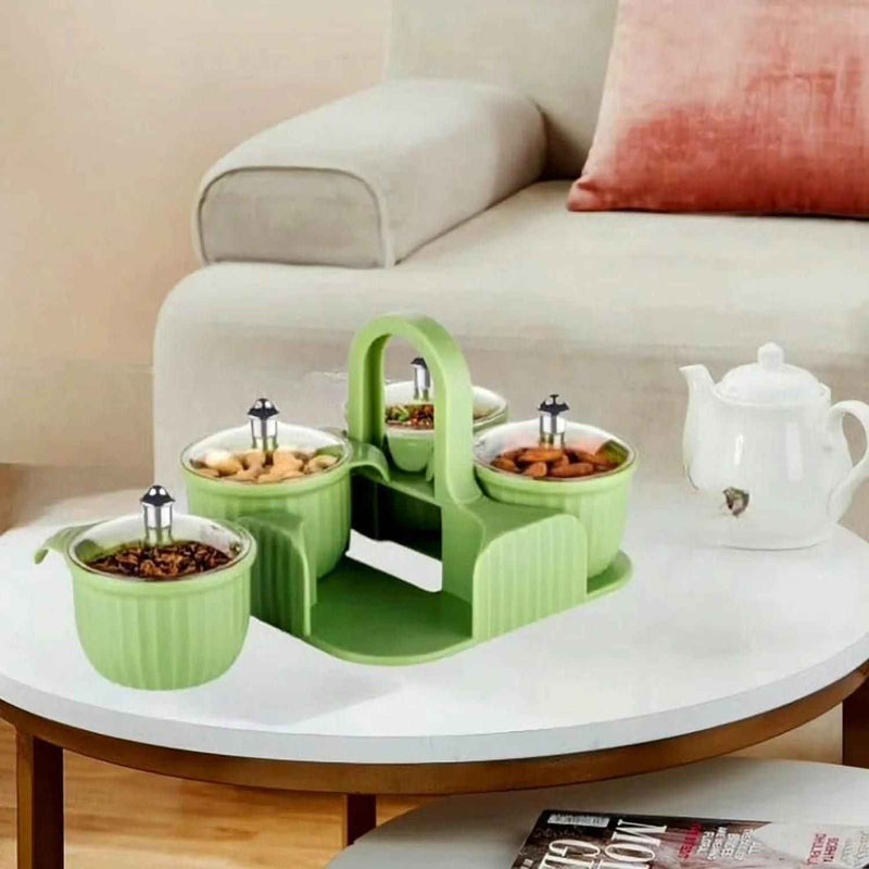 Multipurpose 4 pcs Storage Jar with Tray - Shopandsave