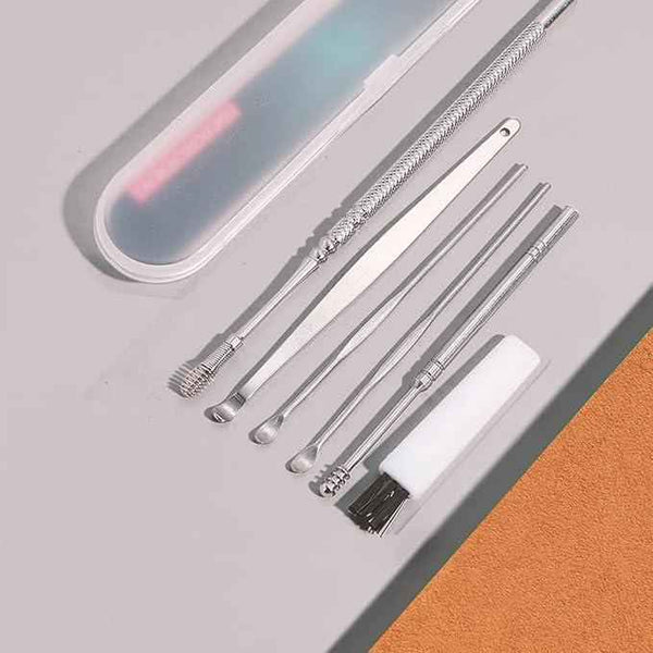 6 Pieces Ear Wax Removal Smooth Stainless Steel Kit - Shopandsave
