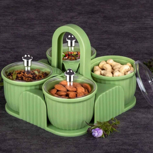 Multipurpose 4 pcs Storage Jar with Tray - Shopandsave