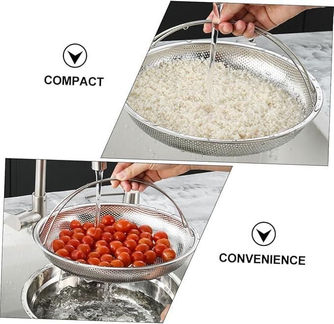 Stainless Steel Draining Rinsing Washing Ideal for Kitchen Vegetables Fruits - Shopandsave