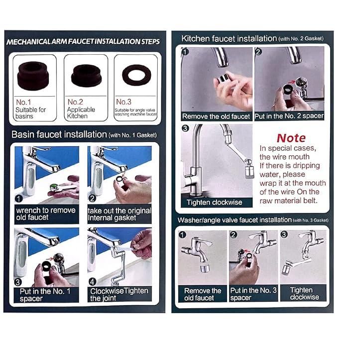 2 Mode Splash Filter Kitchen Tap Extended Faucet - Shopandsave