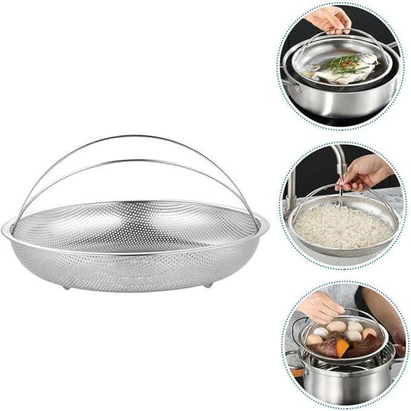 Stainless Steel Draining Rinsing Washing Ideal for Kitchen Vegetables Fruits - Shopandsave