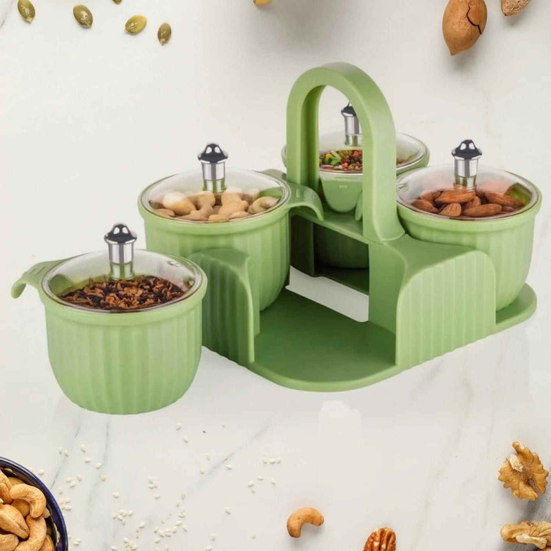 Multipurpose 4 pcs Storage Jar with Tray - Shopandsave