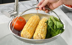 Stainless Steel Draining Rinsing Washing Ideal for Kitchen Vegetables Fruits - Shopandsave
