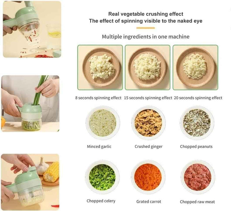 4 in 1 Portable Electric Vegetable Cutter Set - Shopandsave