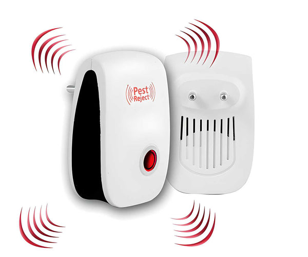 Ultrasonic Pest Repeller Machine for Mosquito Rats Cockroach Home Plug in Electric Pest Repellent Pest Control Reject Aid (Red) - Shopandsave