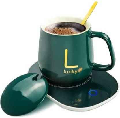 Electric Cup Warmer Set With Spoon - Shopandsave